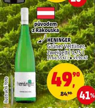 HENINGER Grüner Veltliner, Zweigelt, 0,75 l