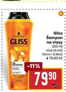 Gliss Kur šampon vybrané druhy 250ml