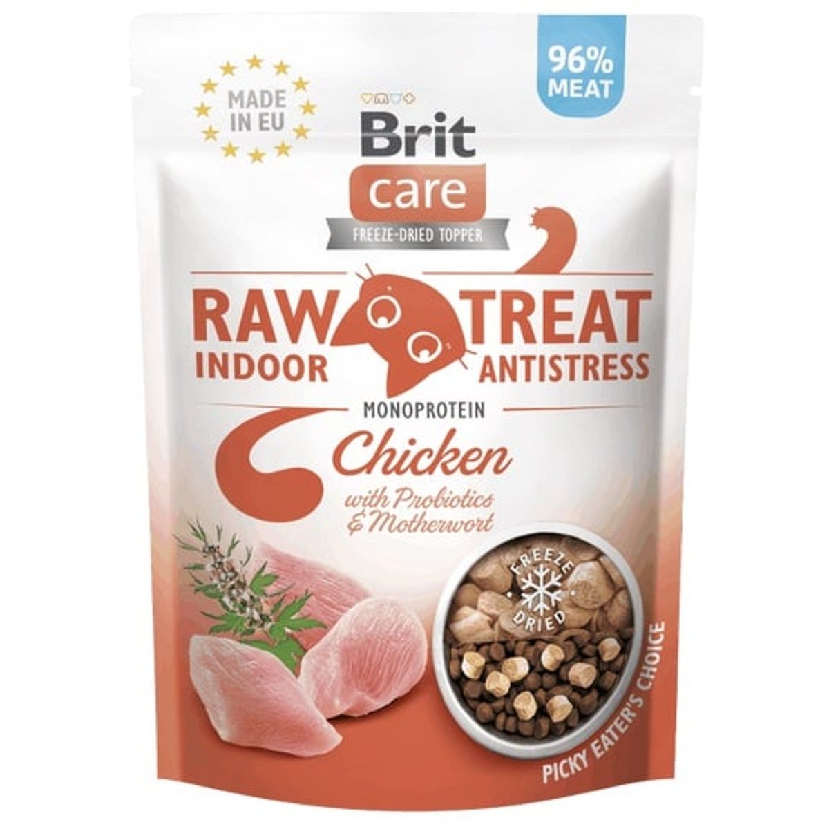 Brit Care Raw Indoor & Antistress mrazem sušené pamlsky pro kočky