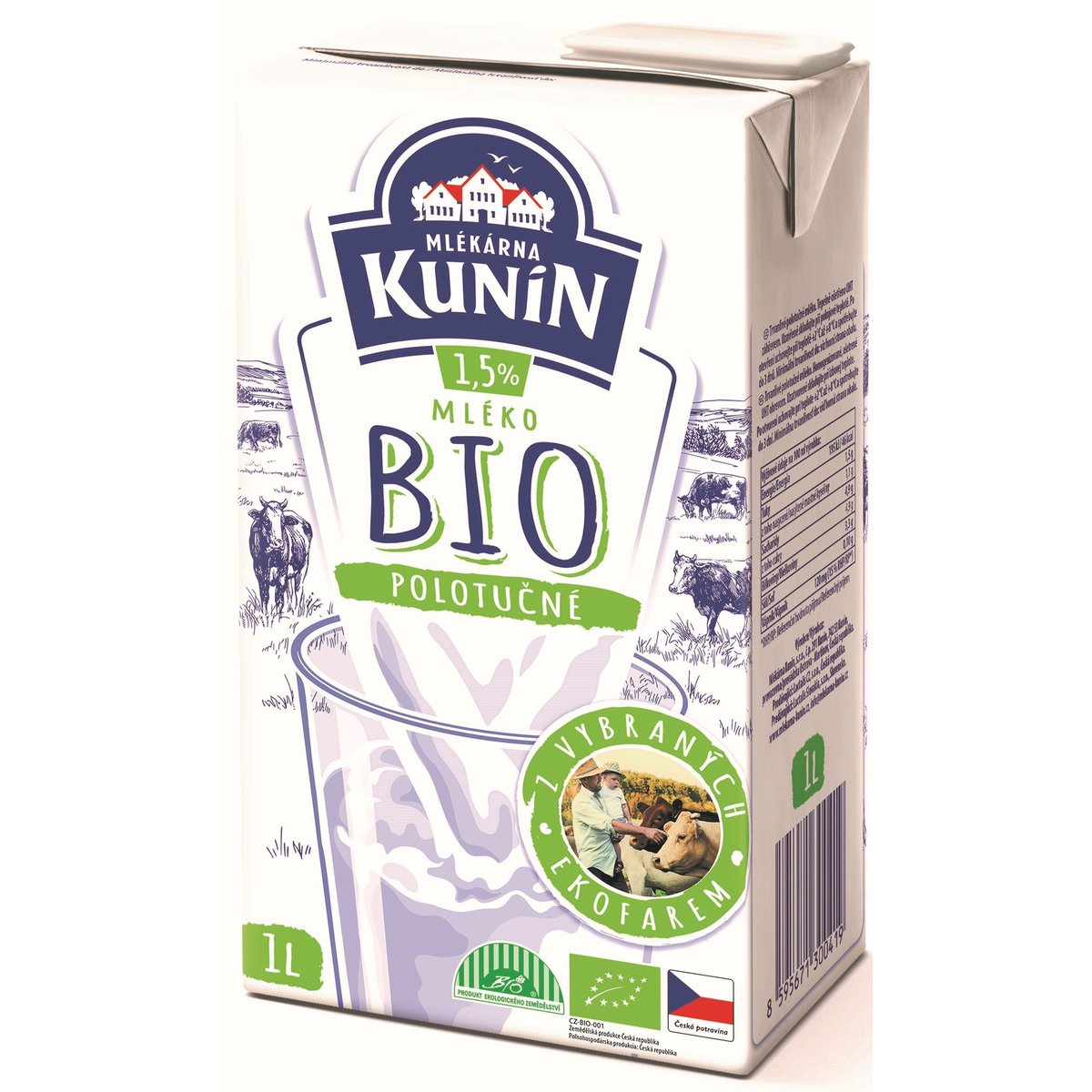 Mlékárna Kunín BIO Mléko polotučné trvanlivé 1,5%