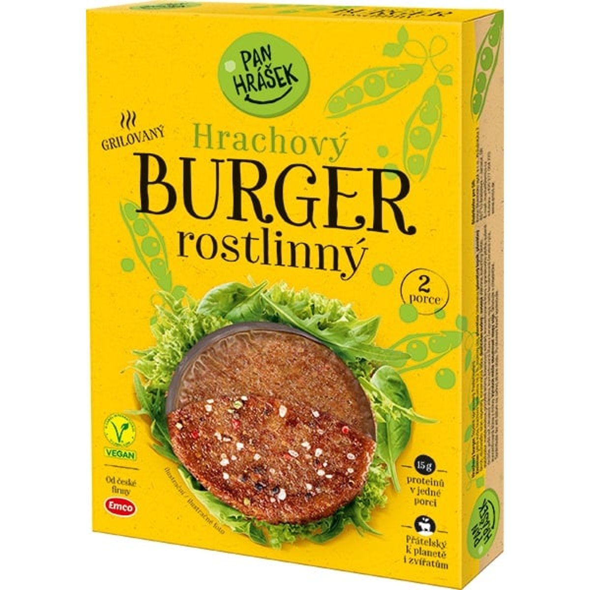 Pan Hrášek Rostlinný burger, 2 ks