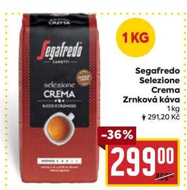 Segafredo Selezione Crema Zrnková káva 1 kg v akci