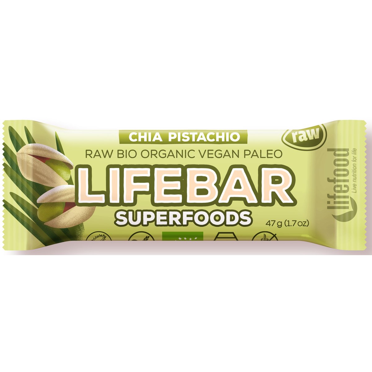 Lifefood Lifebar BIO Tyčinka Superfood Chia Pistácie