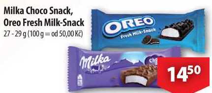 Milka Choco Snack, Oreo Fresh Milk-Snack, 27-29 g 