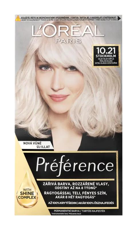 L'Oréal Barva na vlasy Preference 10.21 Stockholm-velmi velmi světlá perlová blond, 1 ks
