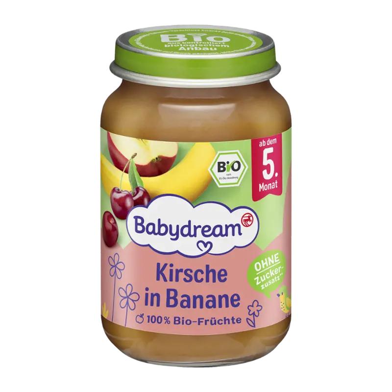 Babydream BIO ovocné pyré banán, višeň a jablko, 190 g