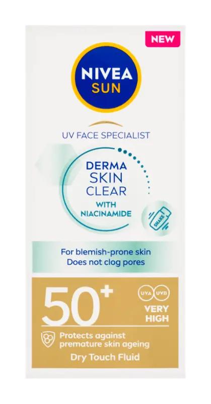NIVEA Pleťový krém na opalování Derma Skin Clear SPF50+, 40 ml