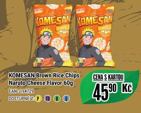 KOMESAN Brown Rice Chips Naruto Cheese Flavor 60g  