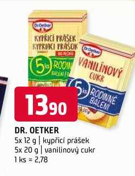 Dr. Oetker kypřící prášek Vanilínový cukr 5 x 12g