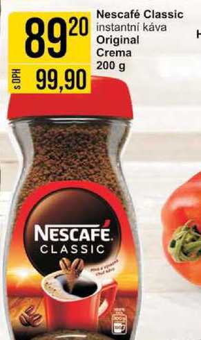 Nescafé Classic instantní káva Original Crema 200 g  v akci