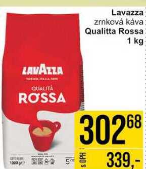Lavazza zrnková káva Qualitta Rossa 1 kg  v akci