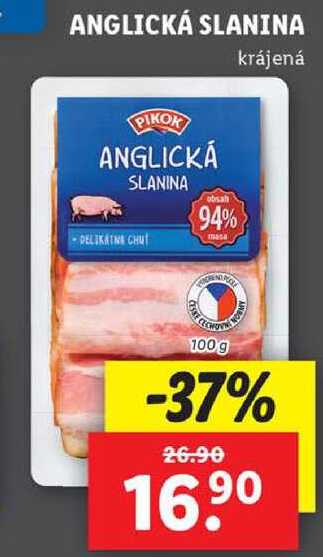 Anglická slanina, 100 g