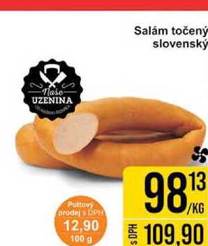 Salám točený slovenský Pultový prodej 1kg