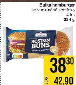 Bulka hamburger sezam+lněné semínko 4 ks 324 g