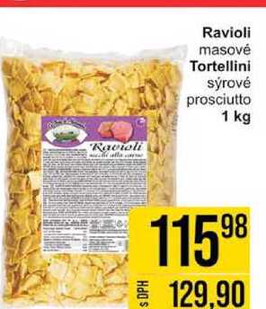 Ravioli masové Tortellini sýrové prosciutto 1 kg 