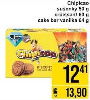Chipicao sušenky 50 g croissant 60 g cake bar vanilka 64 g