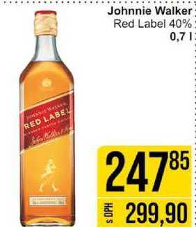 Johnnie Walker Red Label 40%. 0,7l