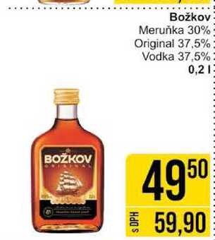 Božkov Meruňka 30% Original 37,5% Vodka 37,5% 0,2l