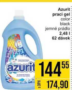 Azurit praci gel color black jemné prádlo 2,48 l 62 dávek