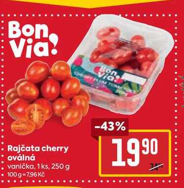 Rajčata cherry oválná vanička, 1 ks, 250 g
