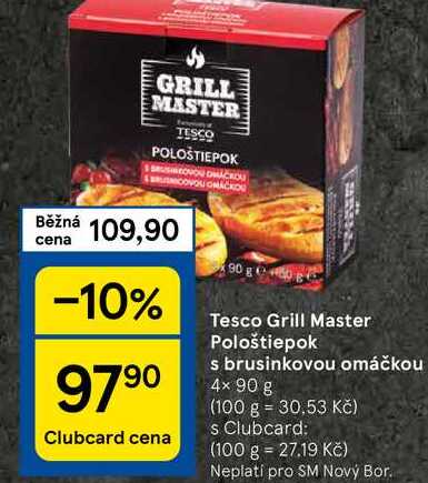 Tesco Grill Master Pološtiepok s brusinkovou omáčkou, 4x 90 g 