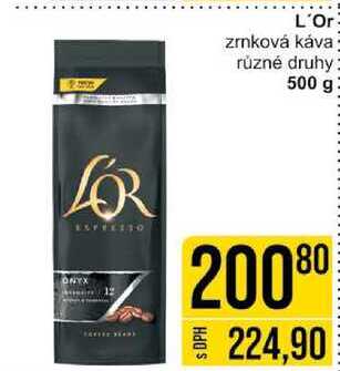 L'Or zrnková káva různé druhy 500 g 