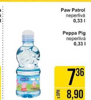 Paw Patrol neperlivá 0,33l Peppa Pig neperlivá 0,33l