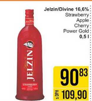 Jelzin Divine 16,6% Strawberry Apple Cherry Power Gold 0,5l