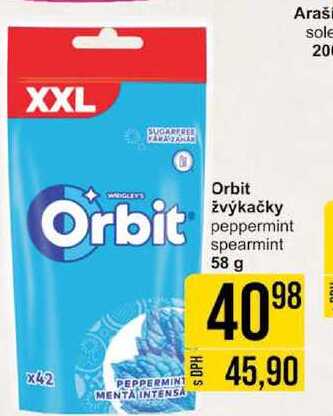 Orbit žvýkačky peppermint spearmint 58 g 