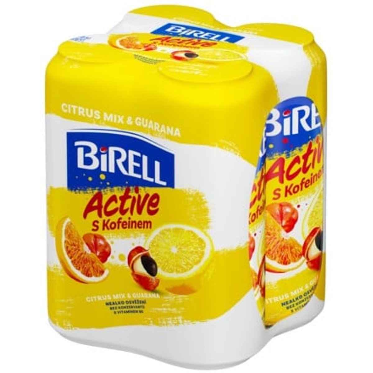 Birell Active Citrus mix a guarana s kofeinem 4×0,5 l plech