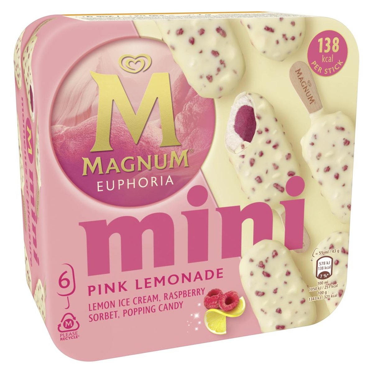 Magnum Mini Euphoria pink lemonade nanuk multipack (6×55 ml)