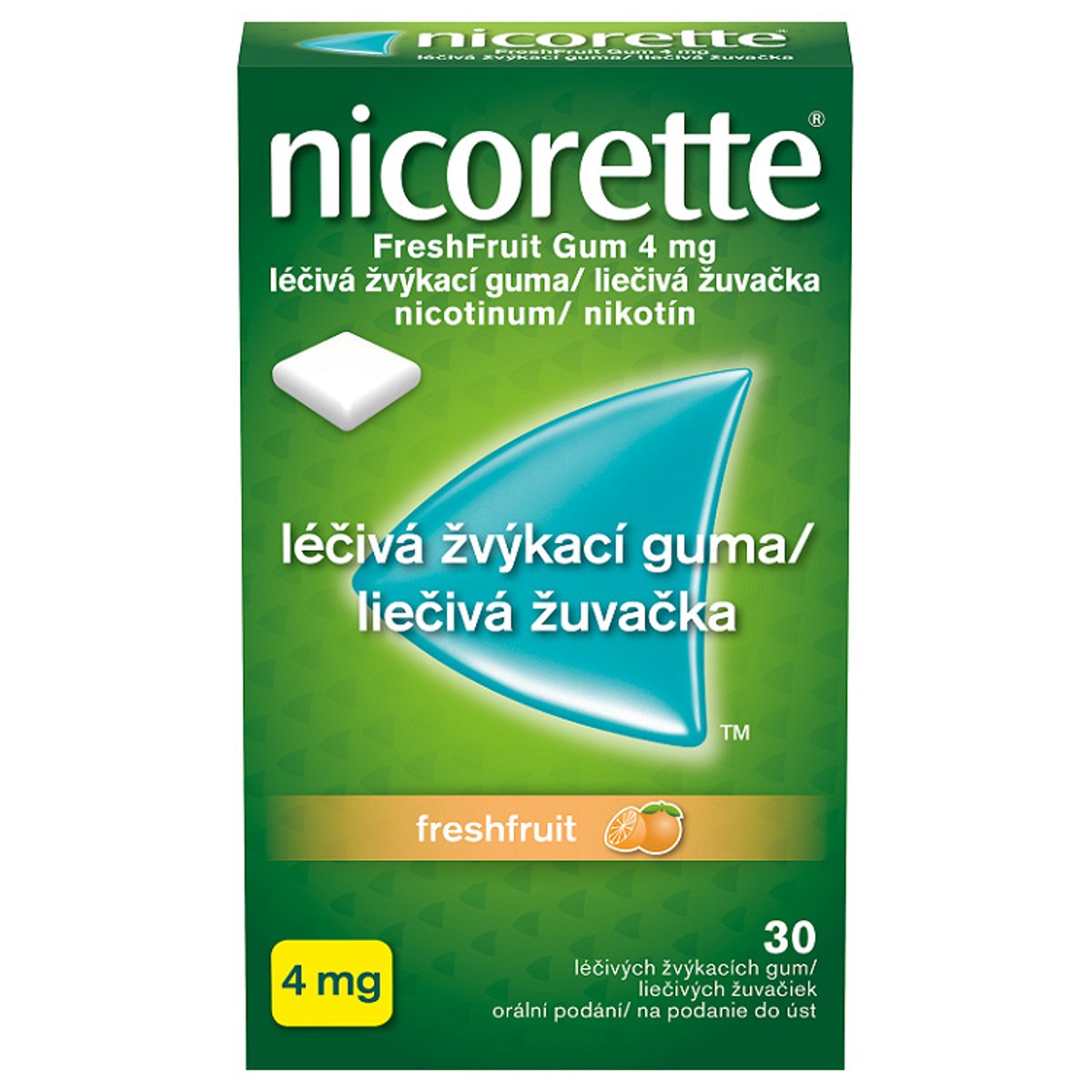 NICORETTE FRESHFRUIT GUM 4MG Léčivá žvýkací guma 30