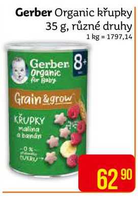 Gerber Organic křupky 35 g, různé druhy