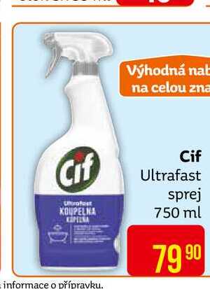 Cif Ultrafast Koupelna čisticí sprej 750ml
