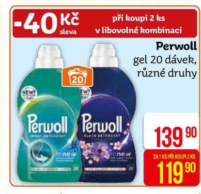 Perwoll gel 20 dávek, různé druhy