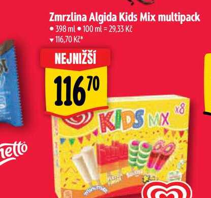   Zmrzlina Algida Kids Mix multipack 398 ml 