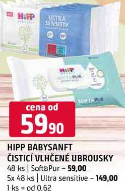 HiPP Babysanft Čistící vlhčené ubrousky 48 ks