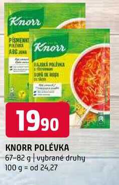 Knorr polévka 67-82g, vybrané druhy