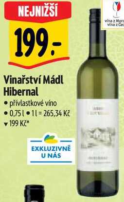 Vinařství Mádl Hibernal, 0,75 l