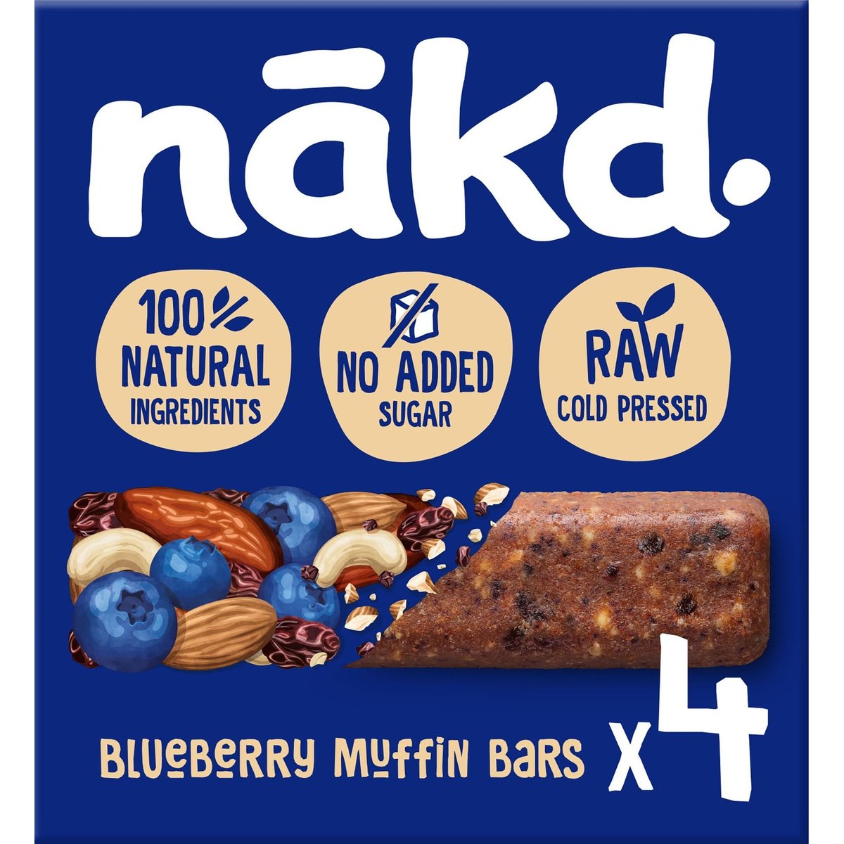 NAKD Blueberry muffin Ovocno-oříškové RAW tyčinky s borůvkami 4×35 g