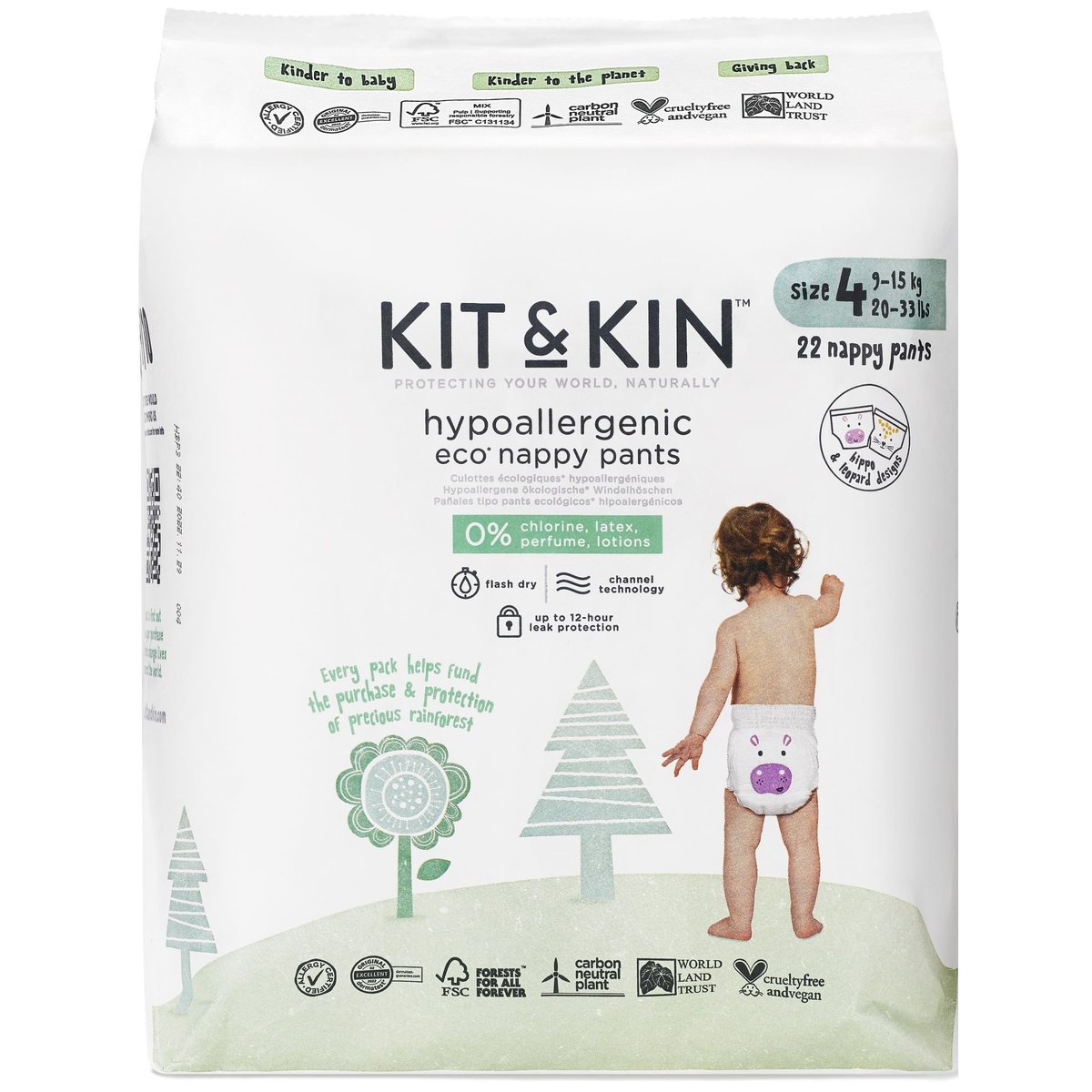 Kit & Kin EKO Plenkové kalhotky velikost 4 (9–15 kg)