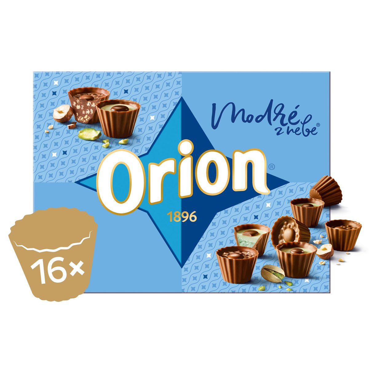 Orion Modré z nebe pistáciové a kakaové košíčky