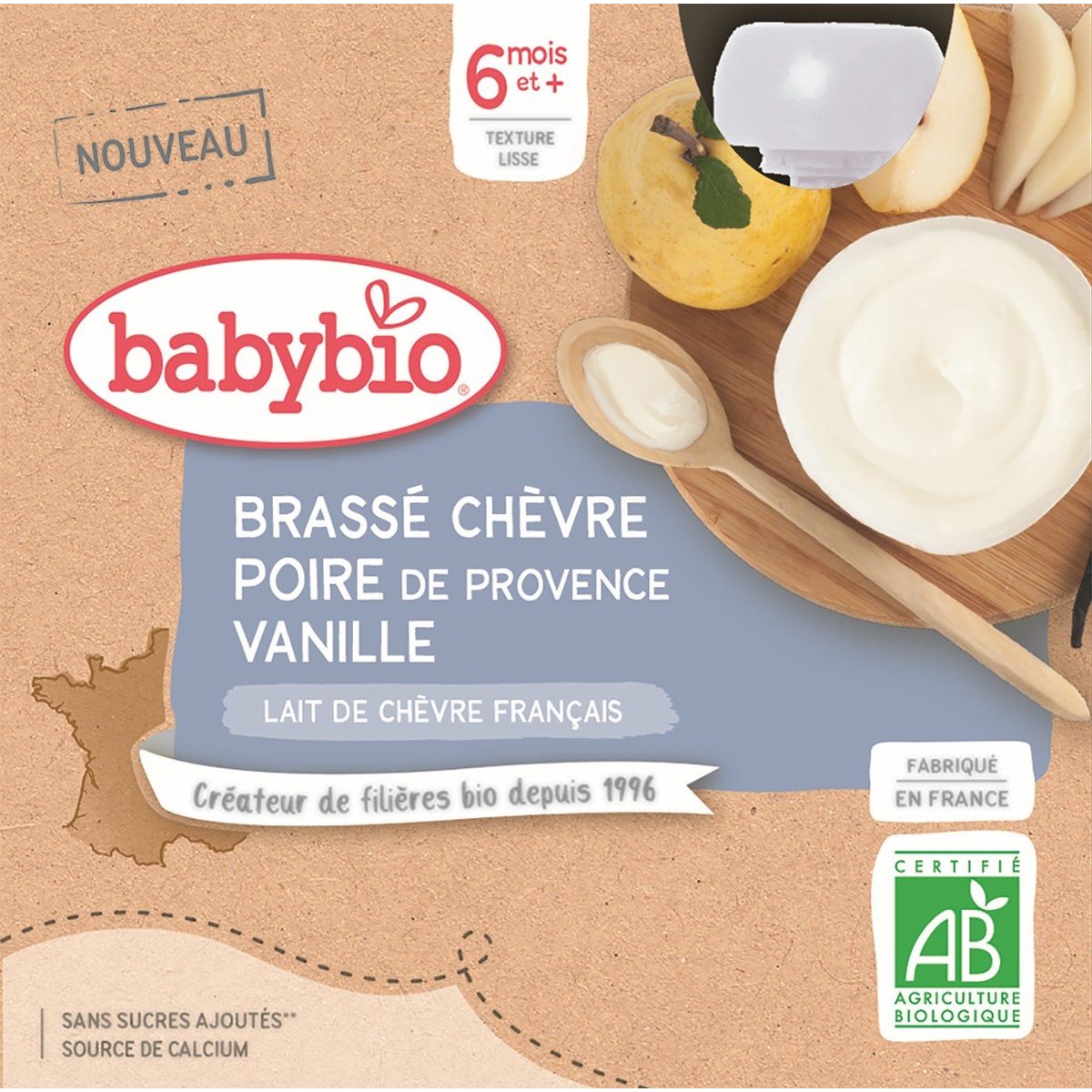 Babybio BIO Svačinka z kozího mléka s hruškou a vanilkou