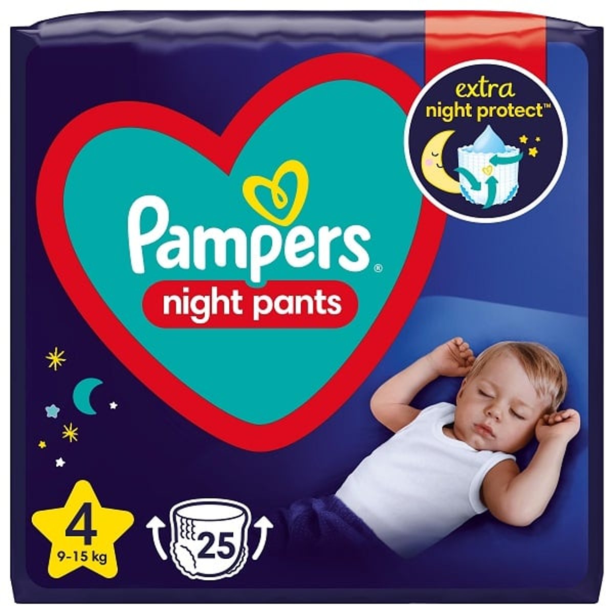 Pampers Night pants plenkové kalhotky 4 (9–15 kg)