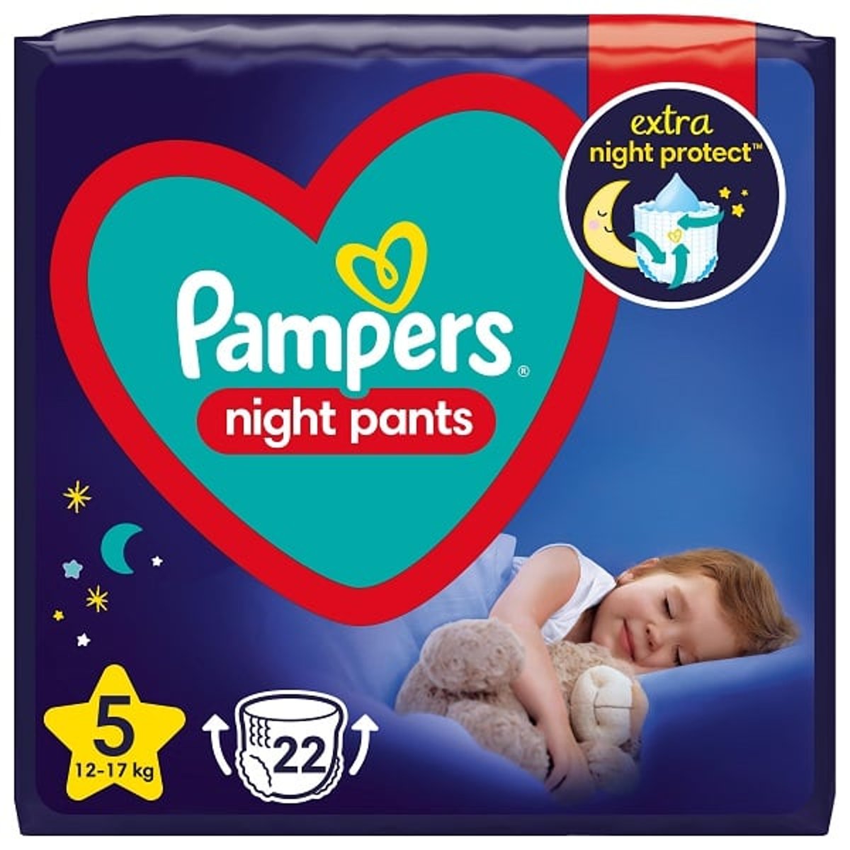 Pampers Night pants plenkové kalhotky 5 (12–17 kg)