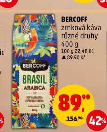 BERCOFF zrnková káva, 400 g