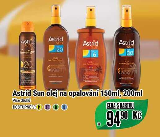 Astrid Sun olej na opalování 150ml, 200ml 