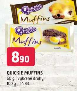  Quickie muffins 60 g vybrané druhy