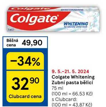 Colgate Whitening Zubní pasta bělicí 75 ml 