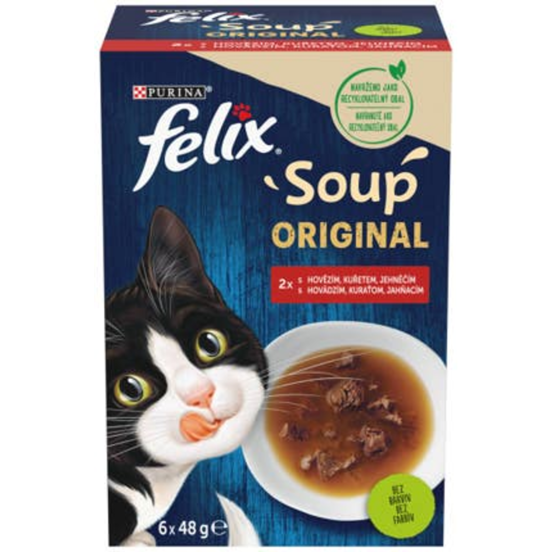 Felix Soup original výběr polévek pro kočky 6x48g